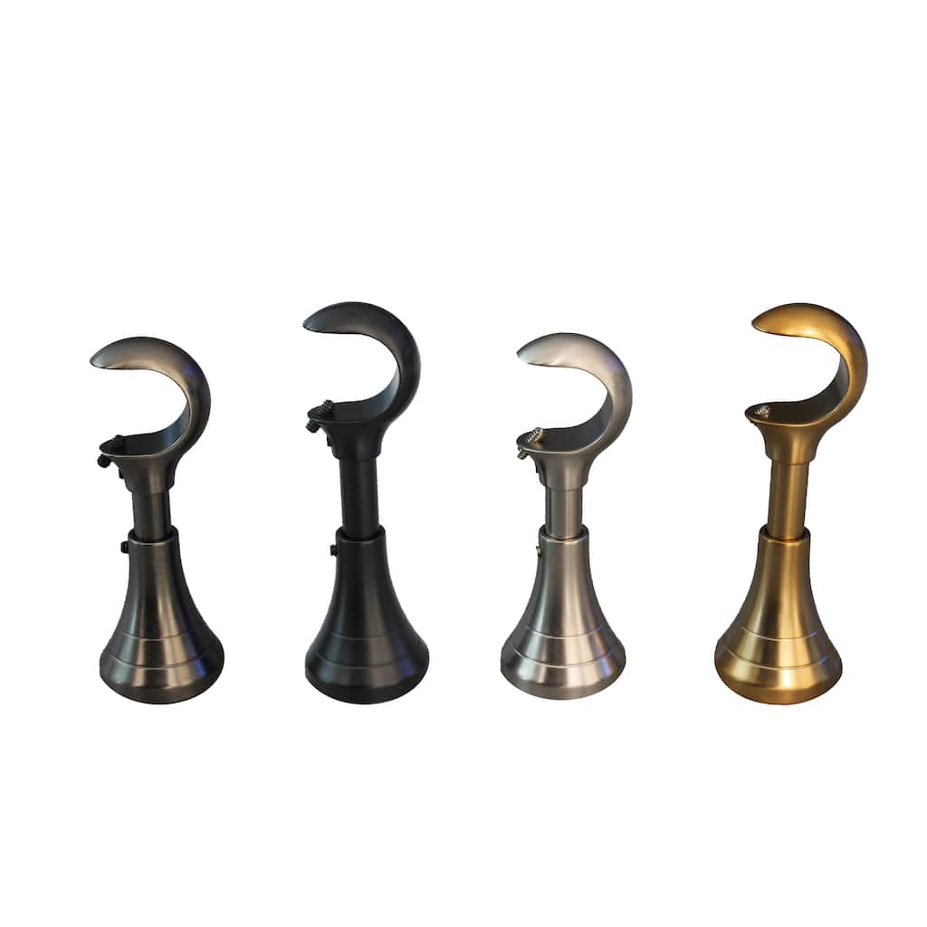 Linen Avenue Single Rod Upgraded Round Decorative Curtain Bracket