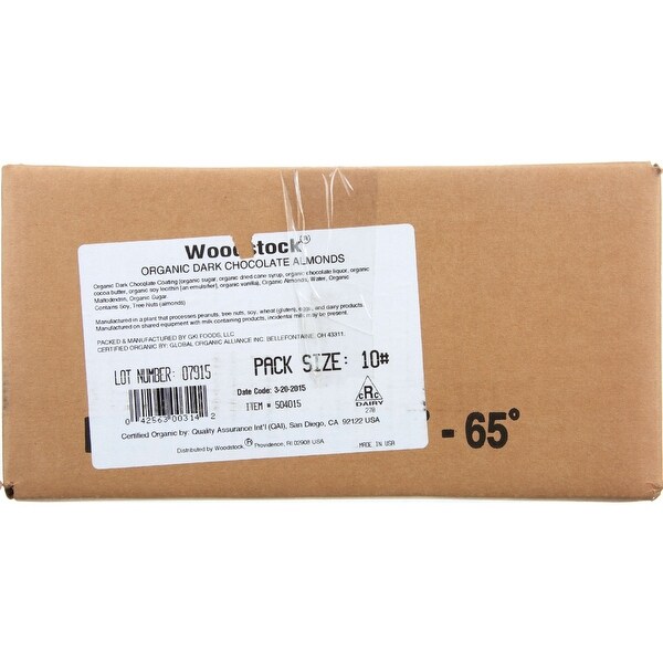Woodstock Snacks - Organic - Almonds - Dark Chocolate - 1 lb - case of 10