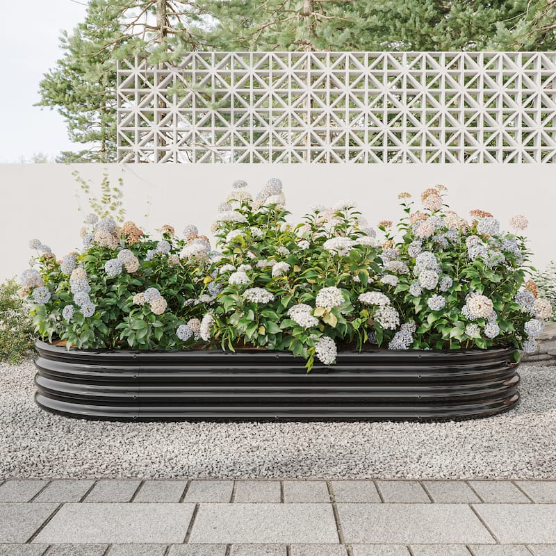 Raised Garden Bed Outdoor Oval Large Metal Raised Planter Bed