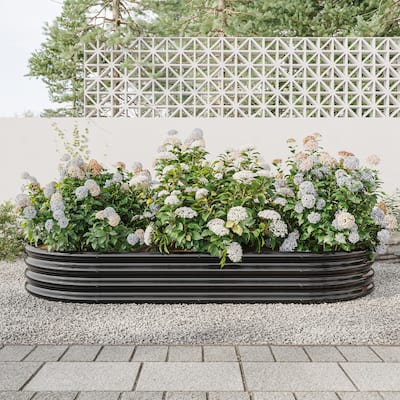 Raised Garden Bed Outdoor Oval Large Metal Raised Planter Bed
