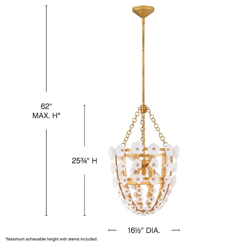 Fredrick Ramond FR41637 Azalea 3 Light 17" Wide Pendant