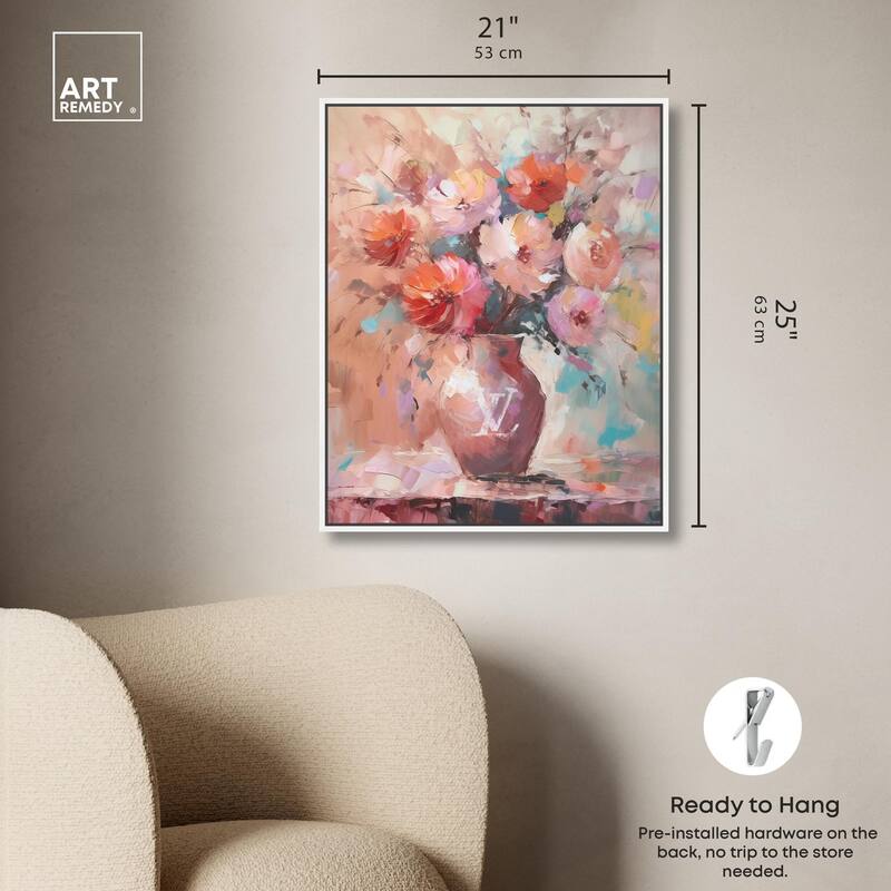Un Jarron con flores glam Canvas by Art Remedy