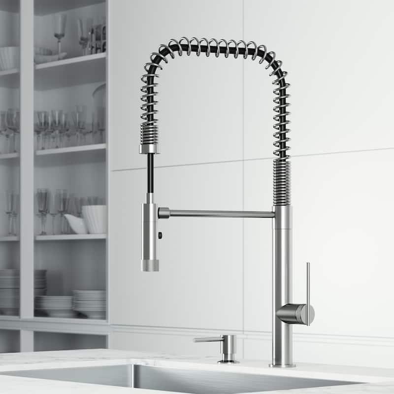 VIGO Sterling 23" H Single Handle Pull-Down Sprayer Kitchen Faucet