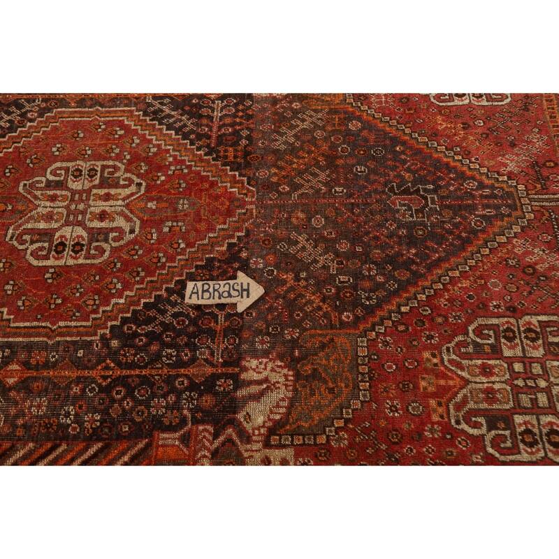 Vegetable Dye Shiraz Persian Antique Area Rug Handmade Wool Carpet - 5'1"x 8'0"