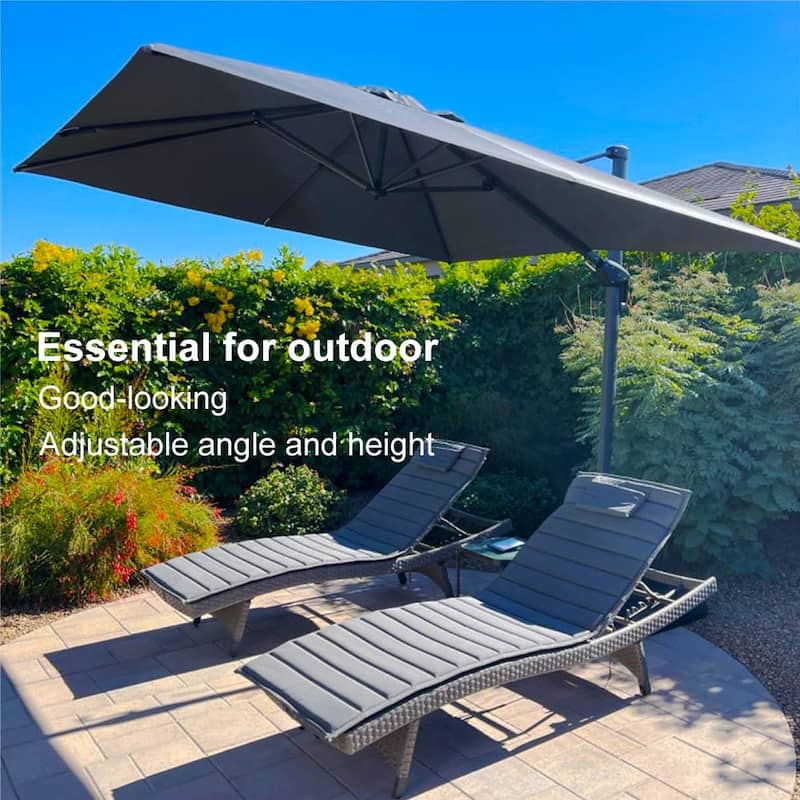 PURPLE LEAF 9 ft 360 Degree Rotation Patio Umbrella With Base