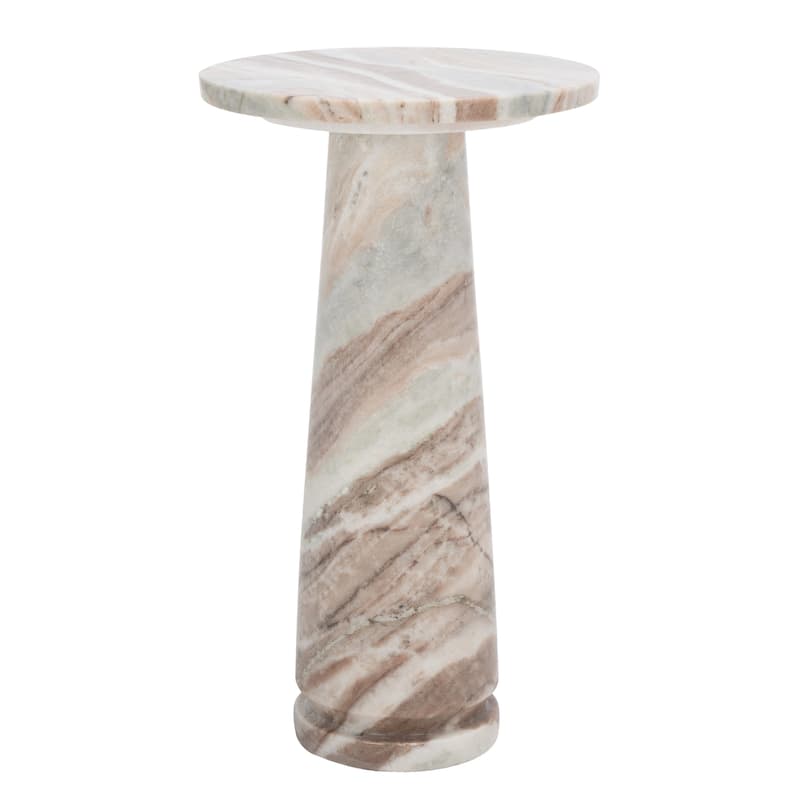 SAFAVIEH Couture Valentia Round Marble Accent Table - 10" W x 10" D x 18" H