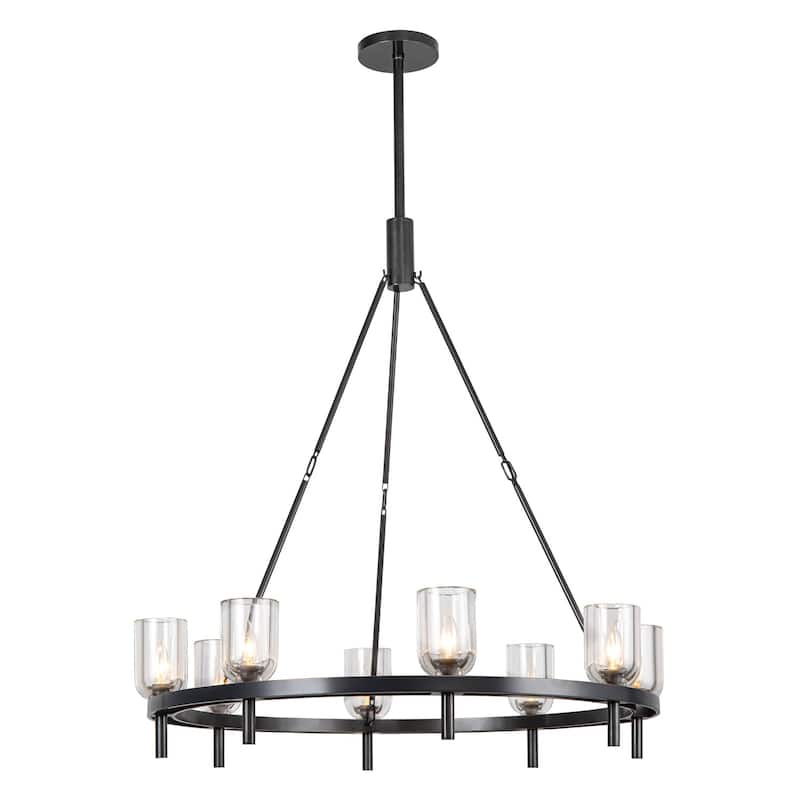 Alora Lighting CH338836 Lucian 8 Light 37" Wide Ring Chandelier - Urban Bronze / Clear Crystal