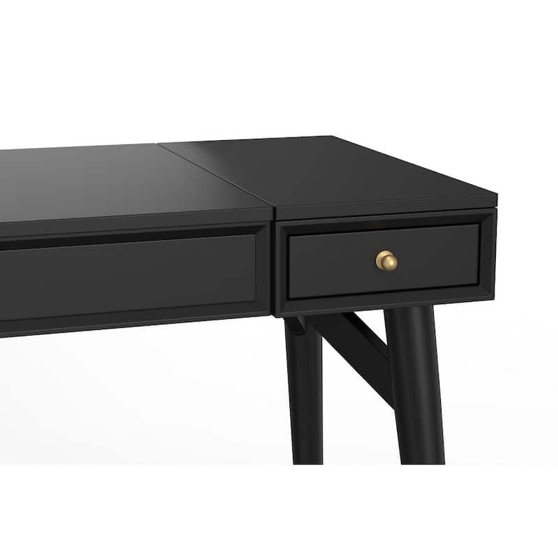 Alpine Furniture Flynn Wood Bedroom Vanity, Black