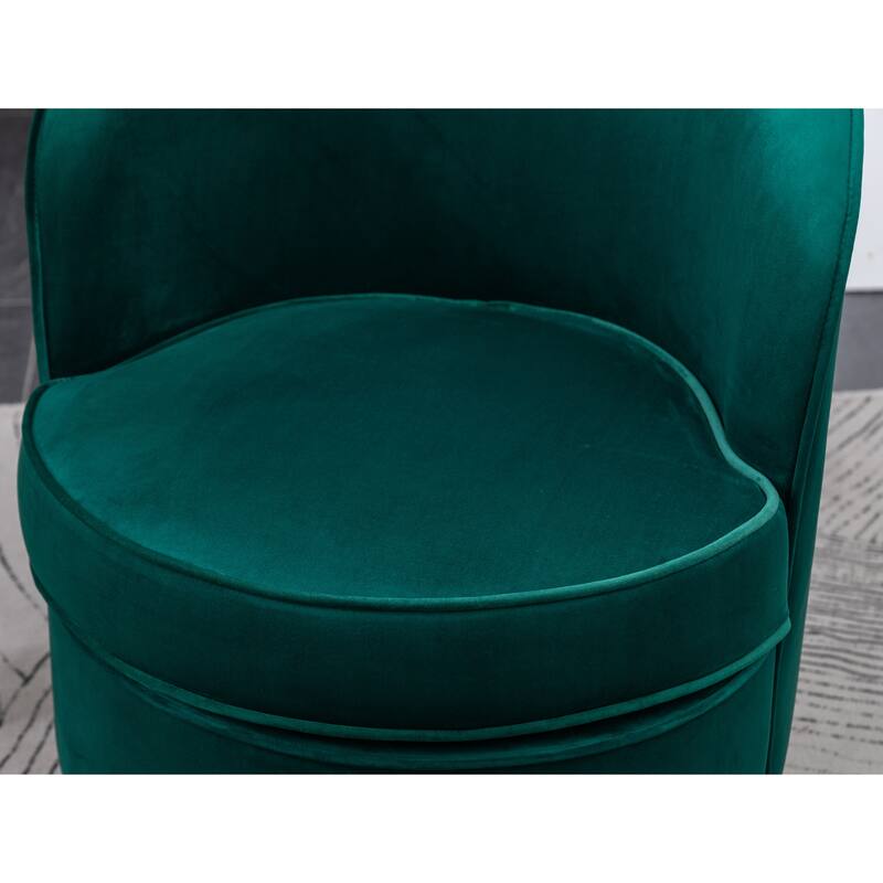 Roundhill Furniture Wania Contemporary Velvet Swivel Chair, Blue