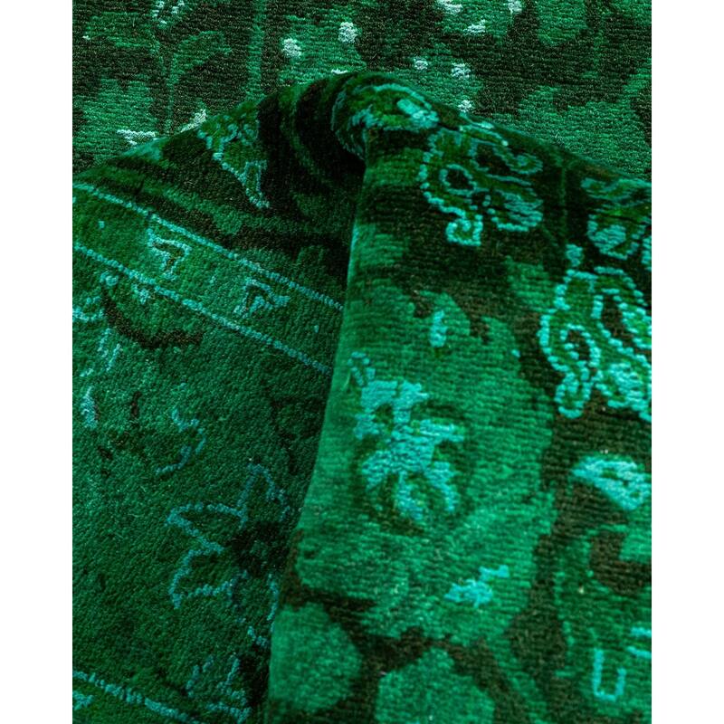 Contemporary Overdyed Wool Hand Knotted Runner - 2' 7" x 8' 10"