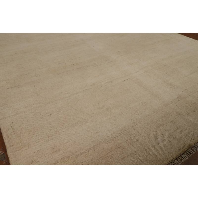 Gabbeh Oriental Area Rug Hand-Knotted Modern Beige Wool Carpet - 4'8" x 6'6"