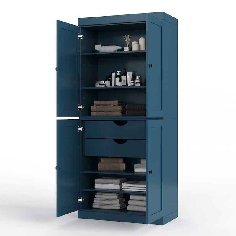Palace Imports 100% Solid Wood 32" Bathroom Storage Cabinet with Shaker Doors, 2-Drawers and Adjustable Shelves