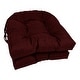 preview thumbnail 18 of 16, 16-inch U-shaped Indoor/ Outdoor Chair Cushion (Set of 2) - 16" x 16" Merlot