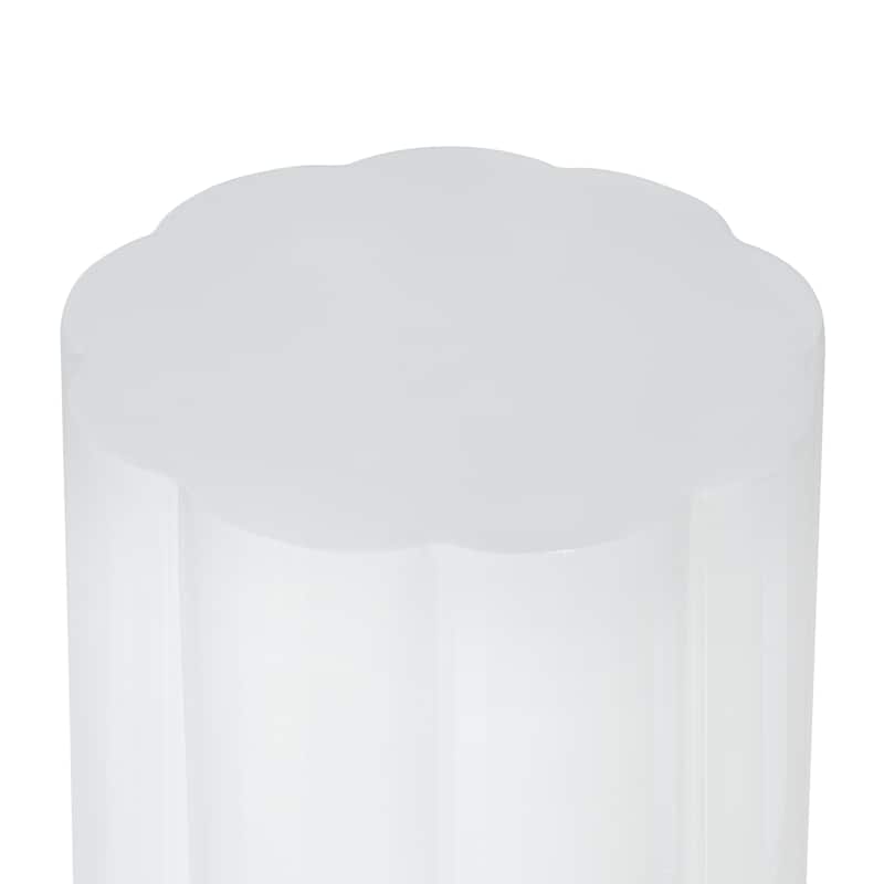 Christopher Knight Home - Calera Modern Outdoor Magnesium Oxide Side Table, Sculptural Cylindrical Design & High Gloss Finish