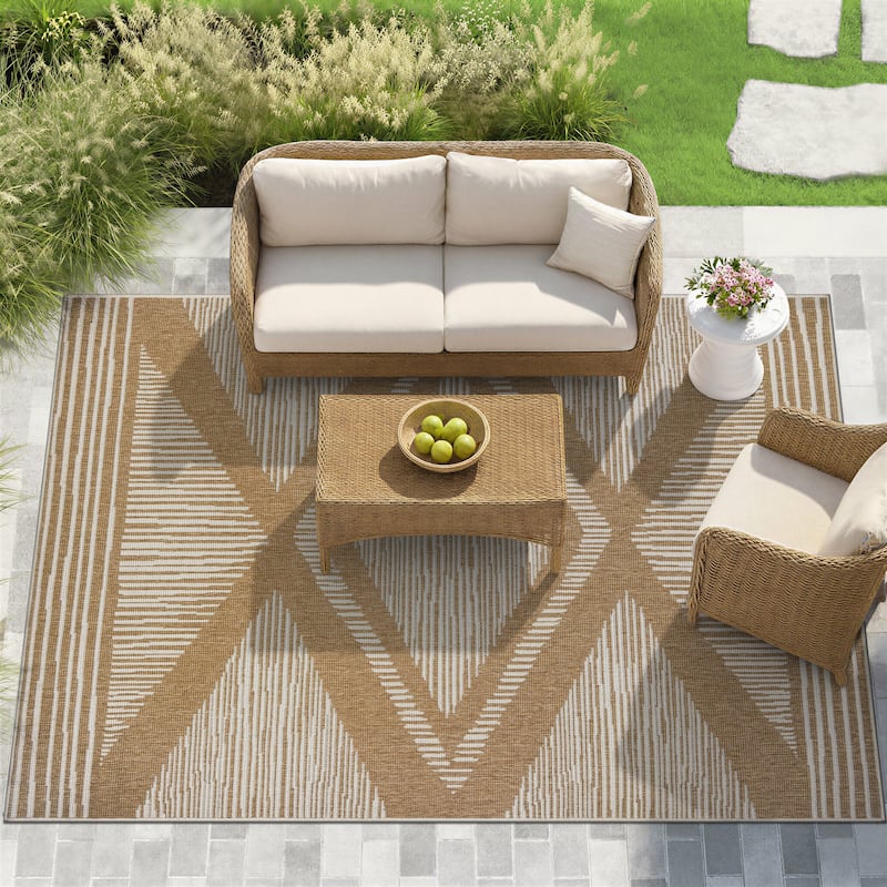 Marbella Contemporary Boho Indoor/Outdoor Area Rug - 12' X 15' - Multi