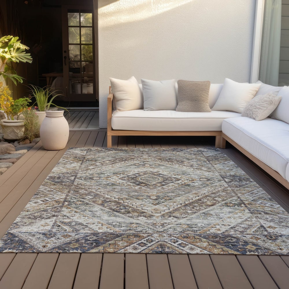 Machine Washable Indoor/Outdoor Traditional Ali Chantille Rug