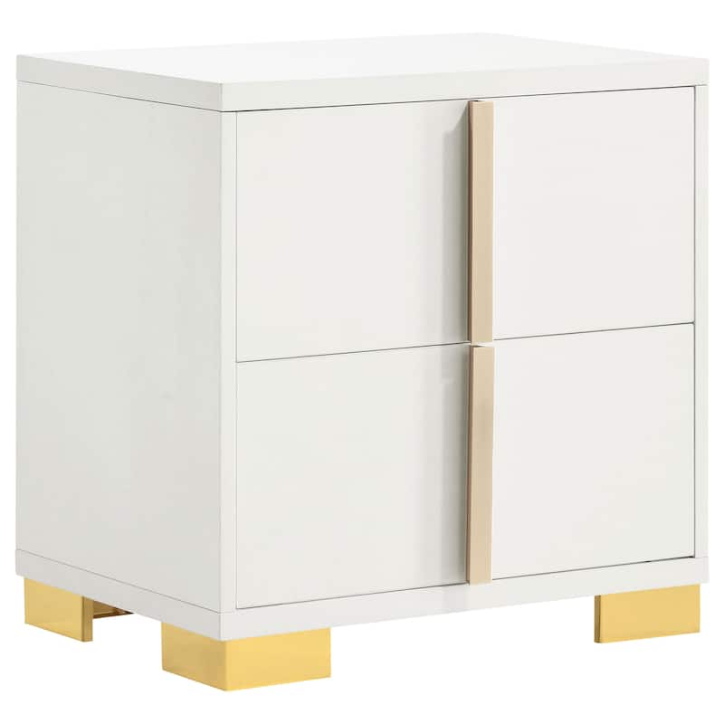 Dex 5pc Queen Bedroom Set with Modern LED Headboard, Mirror, White