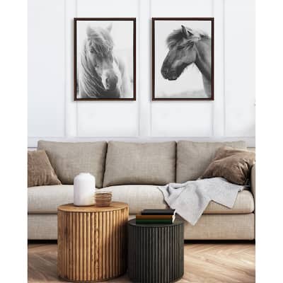 Kate and Laurel Sylvie Horse Framed Canvas Set by Alicia Abla