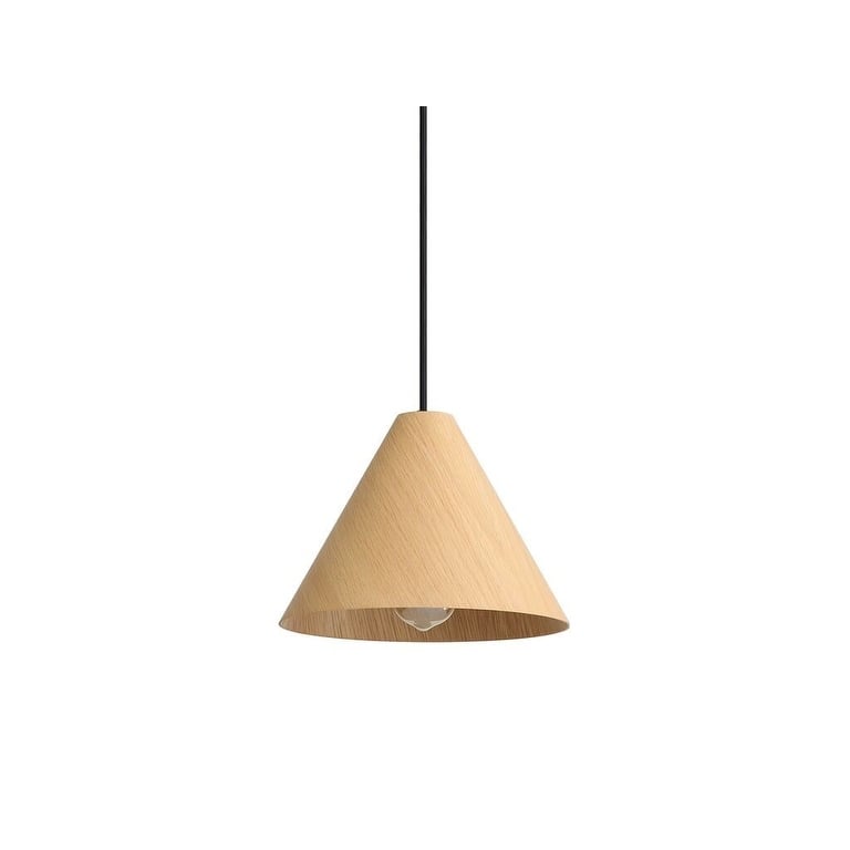 Golden Lighting 3988-10 Conique 10" Wide Mini Pendant - Light Walnut