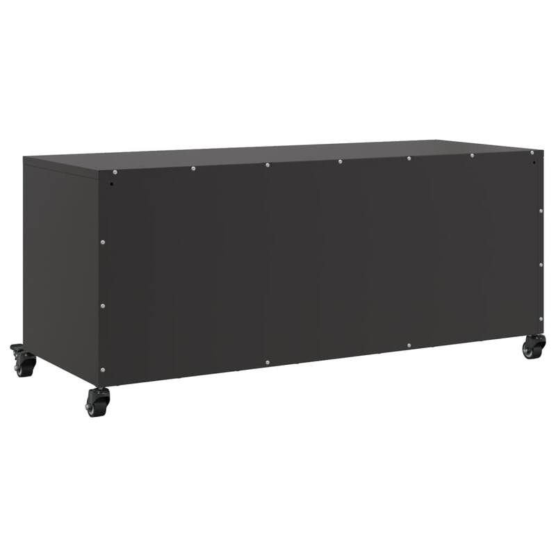 vidaXL TV Stand Entertainment Center Living Room Media Unit Cold-rolled Steel - 15.4 x 39.6 x 17.1
