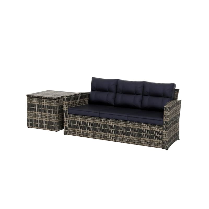 Cruz Brown Wicker Outdoor Patio Sofa