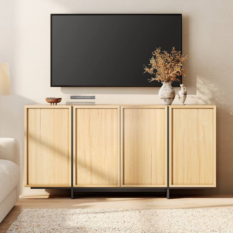 WAMPAT Sideboard Buffet Cabinet With T-Shaped Legs, Large Storage Cabinet For Living Room, Dining Room & Kitchen