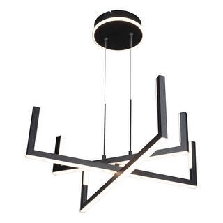 Artcraft Silicon Valley - Integrated LED Chandelier - 6-Light - 27.5"Dia. x 5"H - Black