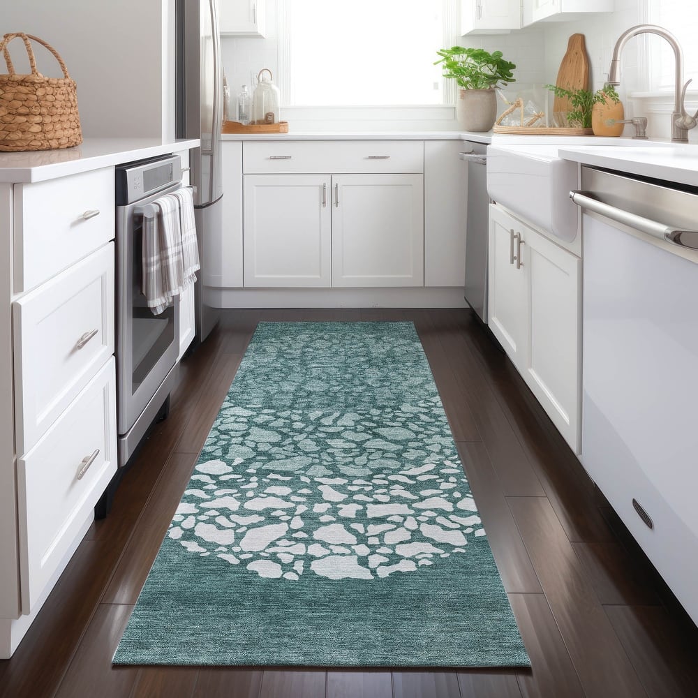 Machine Washable Indoor/ Outdoor Chantille Modern Mosaic Rug