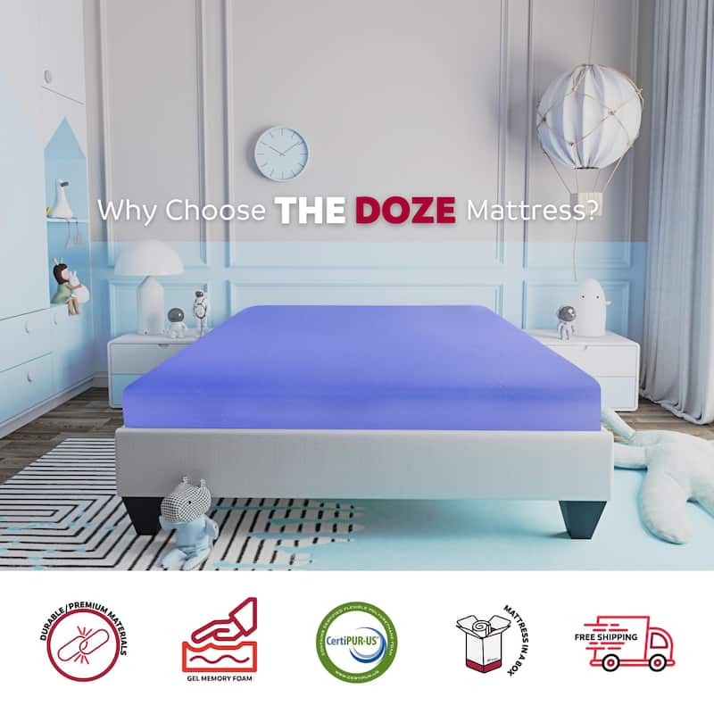 Doze 6 in. Firm Gel Memory Foam Bed in a Box Mattress with Aloe Vera Cover