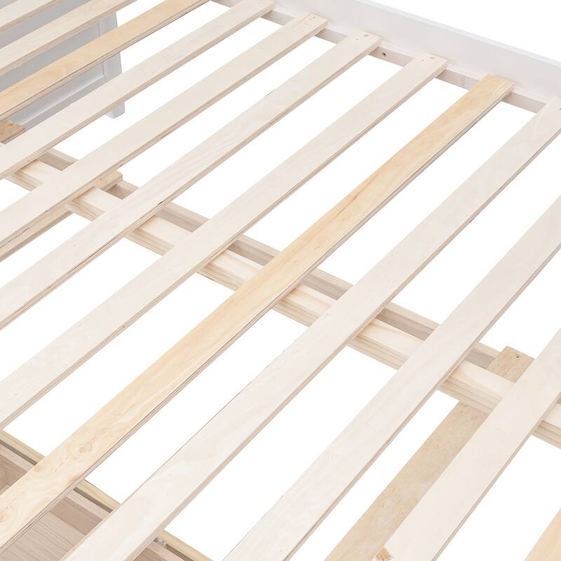 Wooden Twin-Over-Full Detachable Bunk Bed with Twin Trundle & Drawers