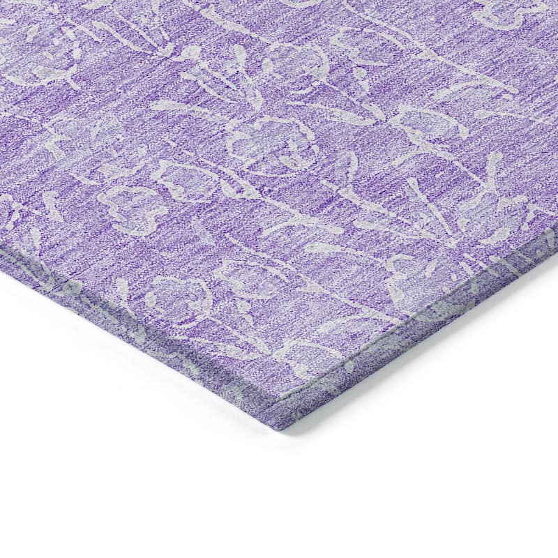 Machine Washable Indoor/ Outdoor Chantille Modern Floral Impressions Rug