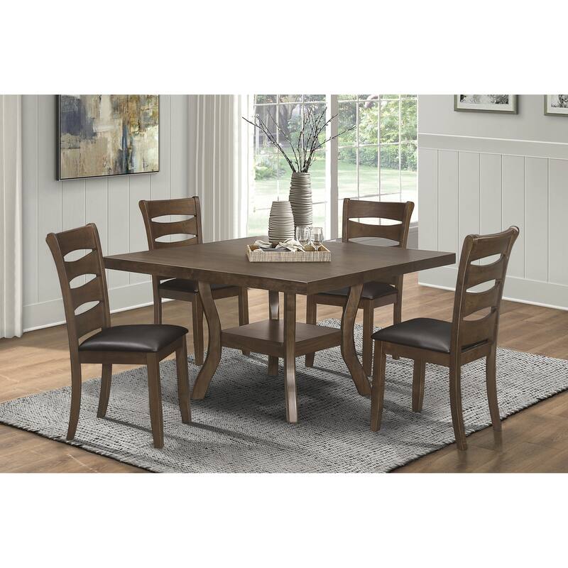 Transitional Dining Table with Shelf