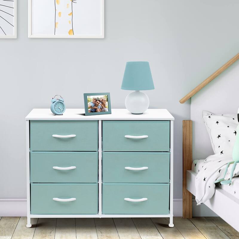 Dresser w/ 6 Drawers Furniture Storage Chest for Home, Bedroom