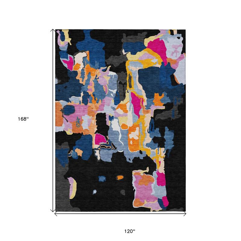 HomeRoots Abstract Transitional Rectangle Outdoor Rug