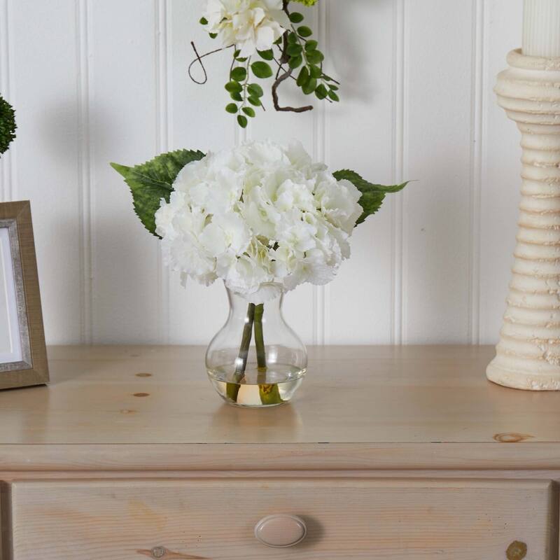 Farmhouse Flower Arrangement with Vase - Decorative Faux Floral DÃ©cor for Home - 13