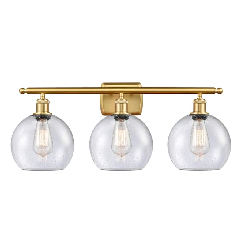 Innovations Lighting 516-3W-13-26 Athens Vanity Athens 3 Light 26" - Satin Gold / Seedy