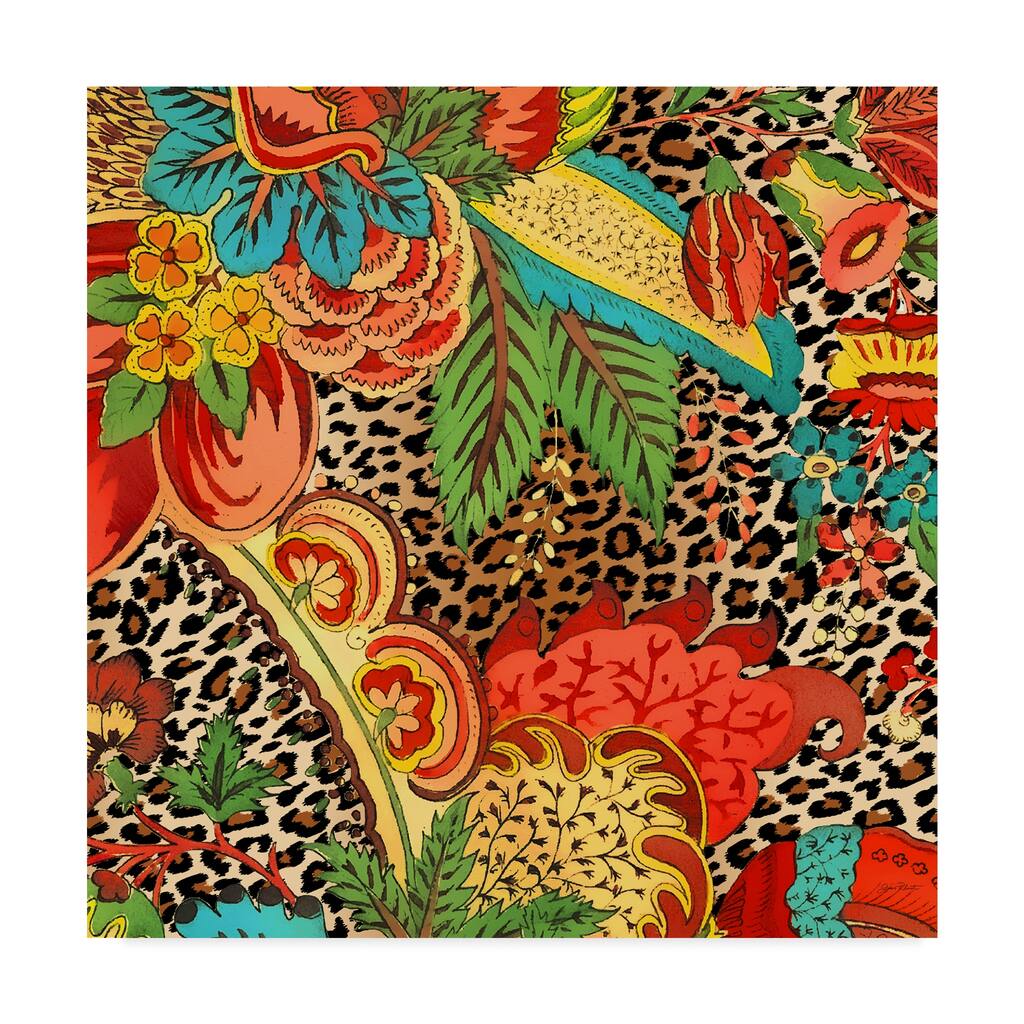 Jean Plout 'Floral Leopard 1' Canvas Art