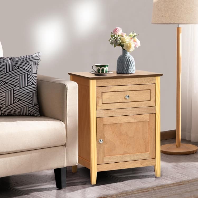 Beechwood Nightstand Accent End Table - 19" x 15" x 25" (L×W×H)