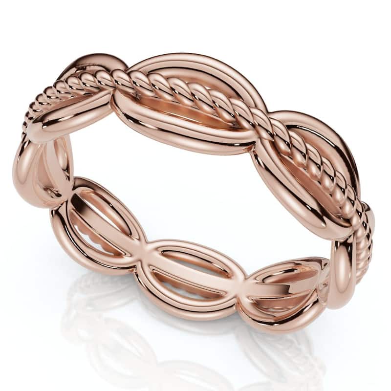 Bliss Diamond Gold or Platinum Angi Stackable Anniversary Wedding Band - 9 - Rose