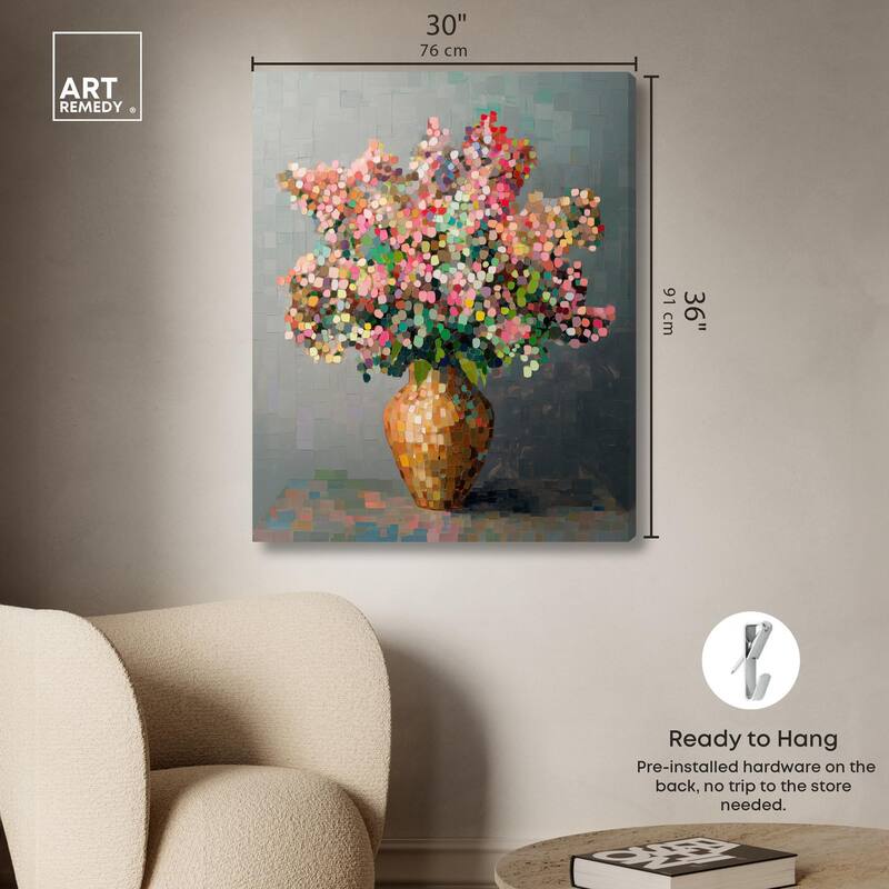 Pixel Bloom II Canvas by Art Remedy, Gallery Wrapped