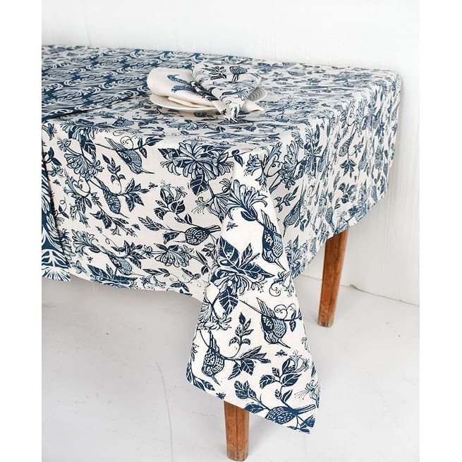 French Home Honeysuckle 59" x 118" Tablecloth - Indigo