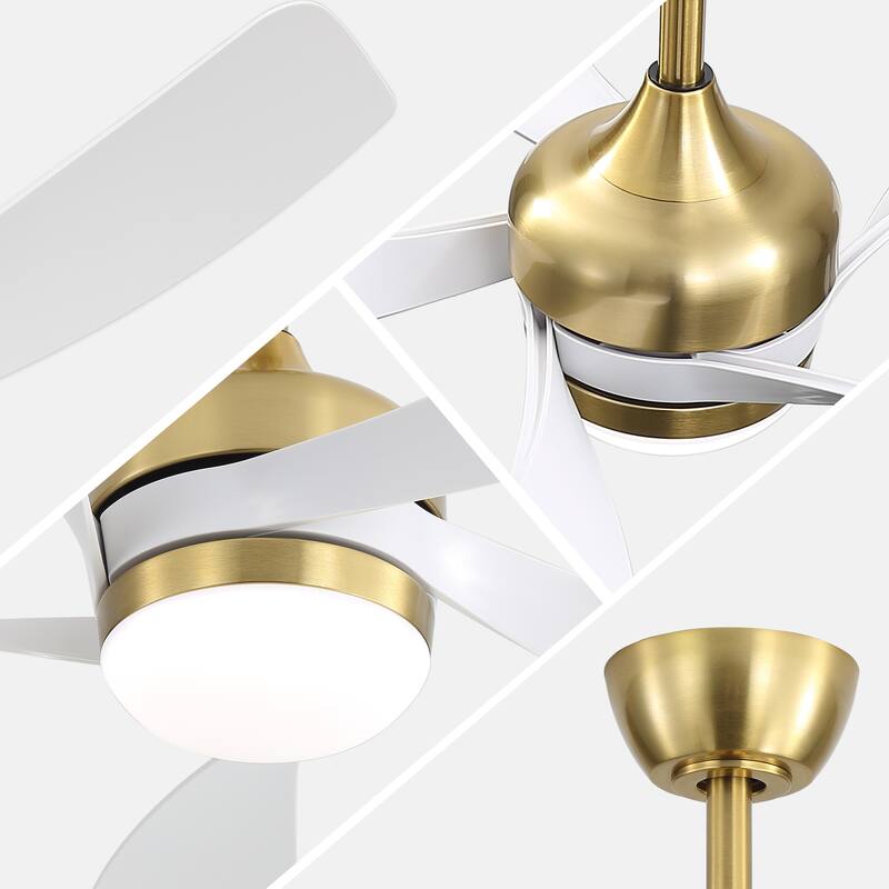 52-Inch Ceiling Fan with Light - Dimmable with Memory Function, DC Reversible Motor, Includes Remote Control