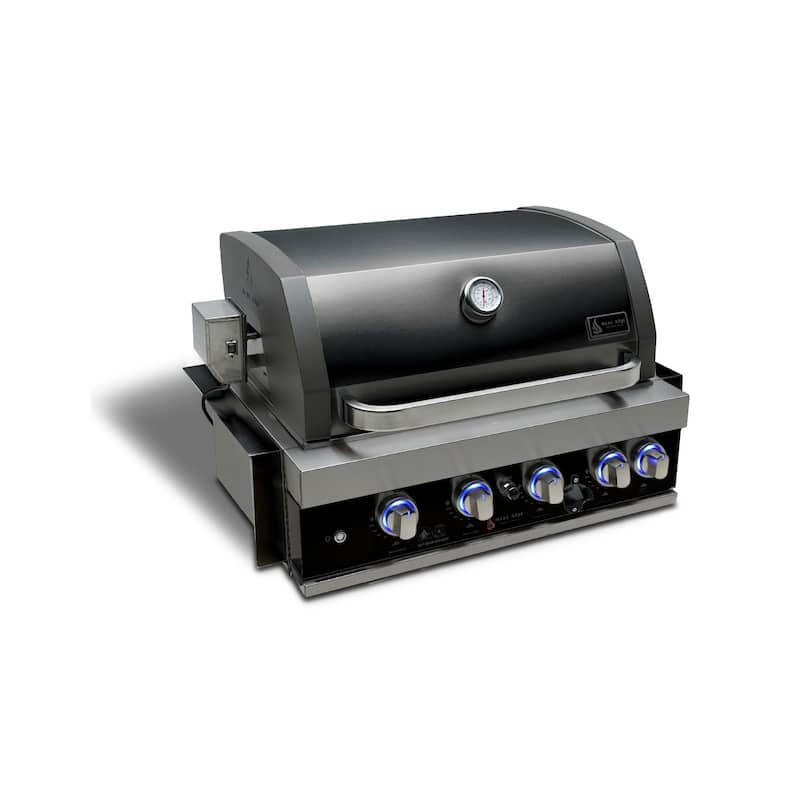 Mont Alpi MABi400-BSS-COMBO 4-Burner Black Stainless Steel Built-in Grill with Outdoor Compact Refrigerator & Accessories - N/A