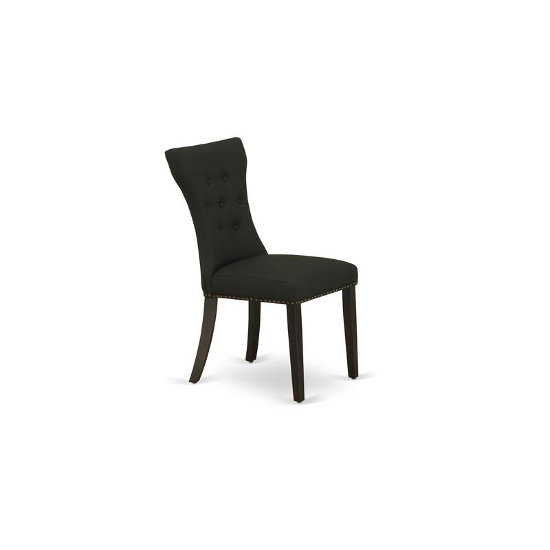 East West Furniture 5 Piece Dining Table Set- A Round Kitchen Table and 4 Linen Fabric Parson Chairs,(Finish Options)