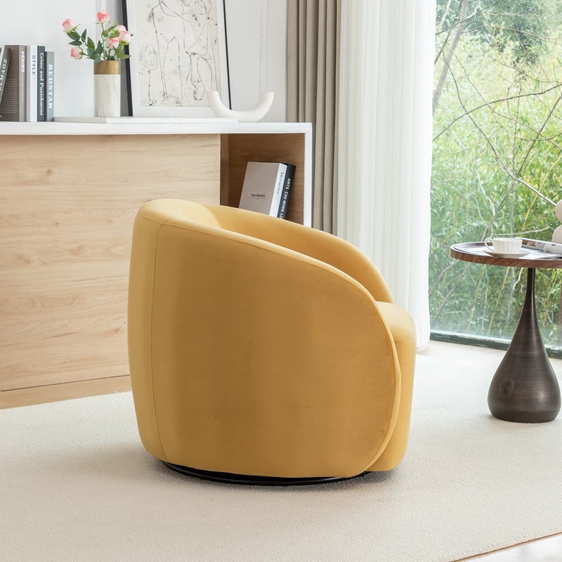 SEYNAR Modern Glam Velvet Upholstered 360 Degree Swivel Accent Armchair