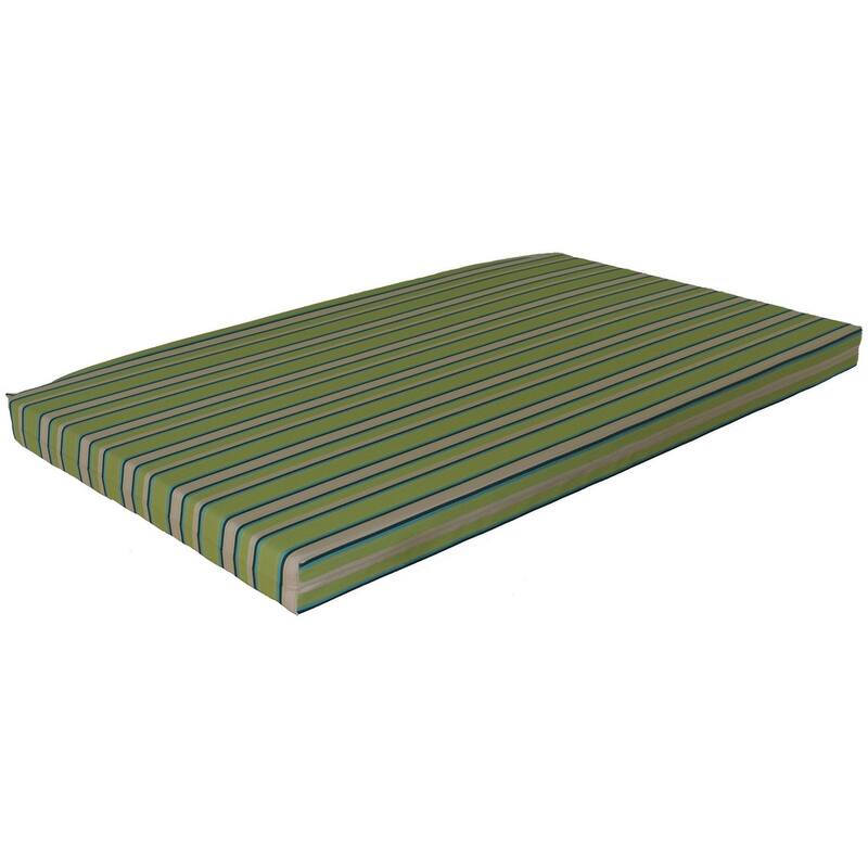 Swing Bed Cushion - 4" Thick - 75 Inch - Lime Stripe