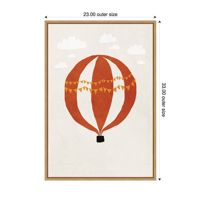 Kate and Laurel Hot Air Balloon II by July Art Prints Framed Canvas Wall Art Print
