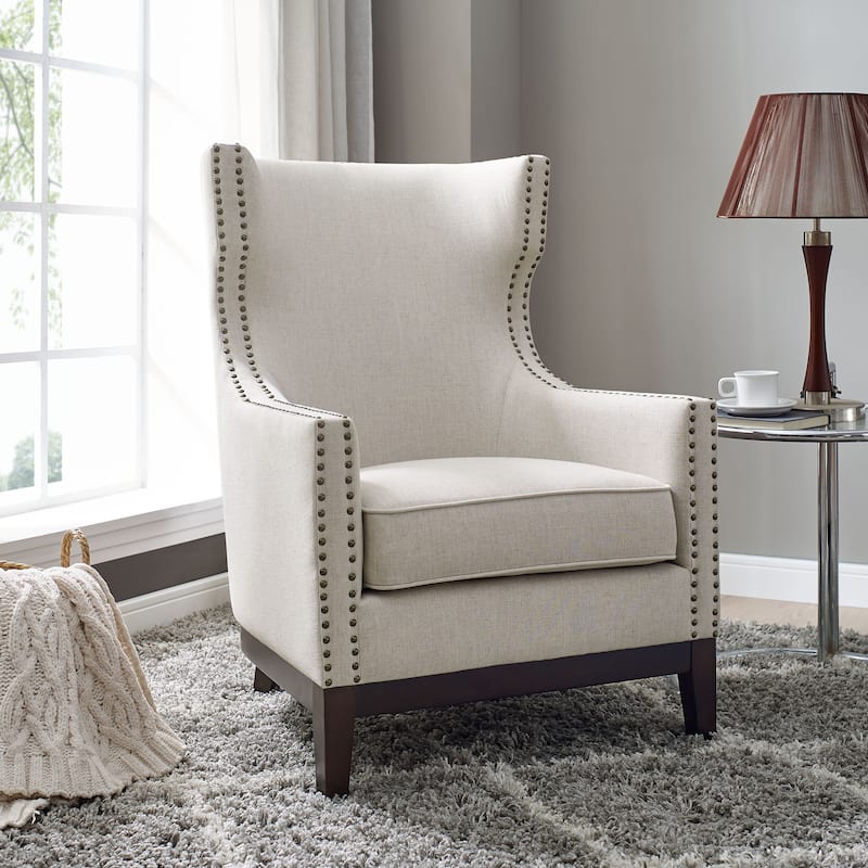 Steve Silver Railey Fabric Upholstered Modern Wingback Accent Chair