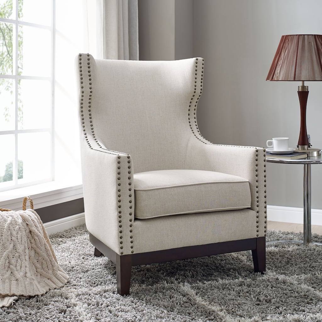 Steve Silver Railey Fabric Upholstered Modern Wingback Accent Chair