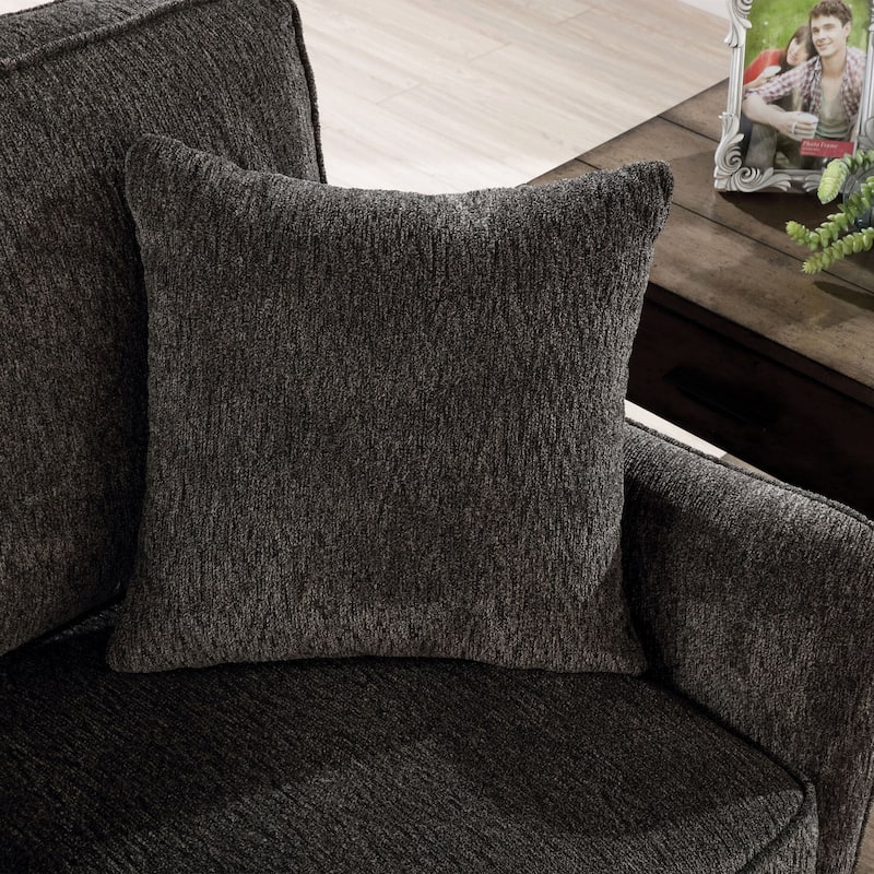 Pelteker Mid-Century Modern Chenille Loveseat by Furniture of America